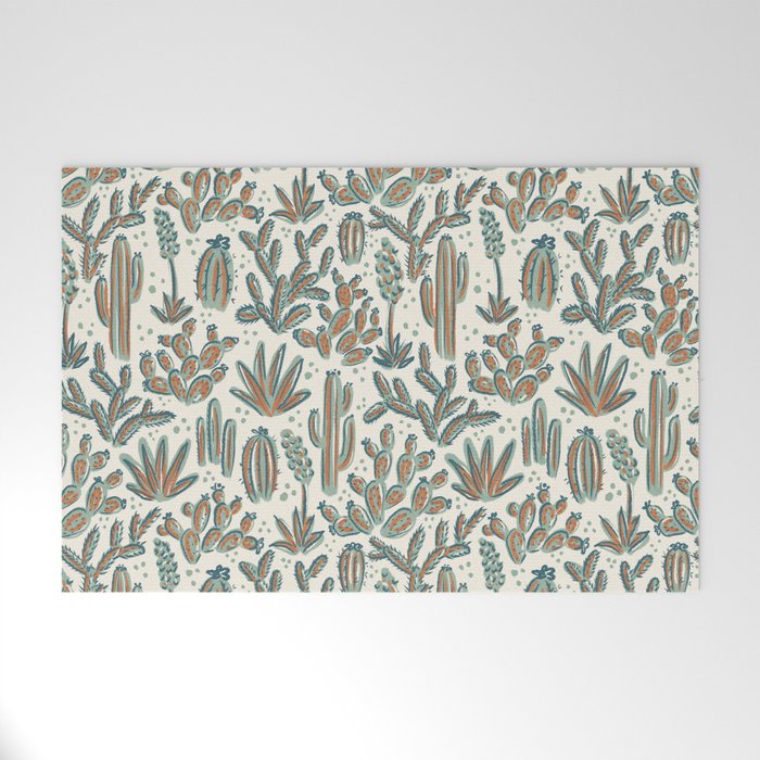 Cactus Desert - sage and copper Welcome Mat Gallery Image 1
