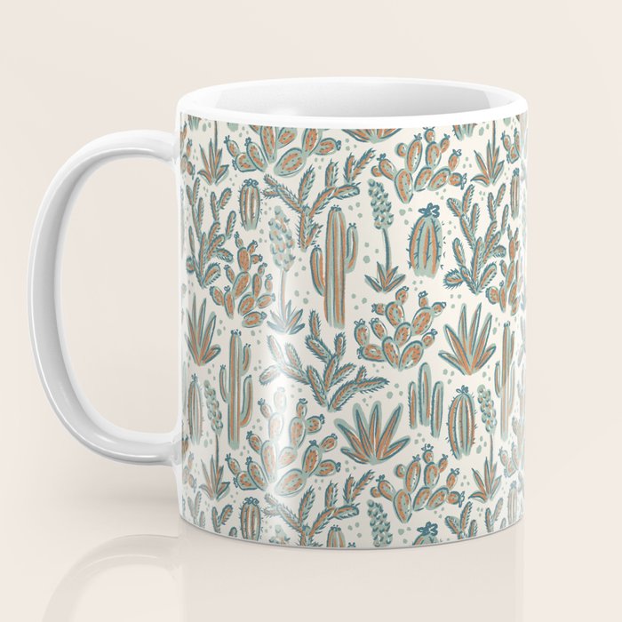 Cactus Desert - sage and copper Coffee Mug Gallery Image 3