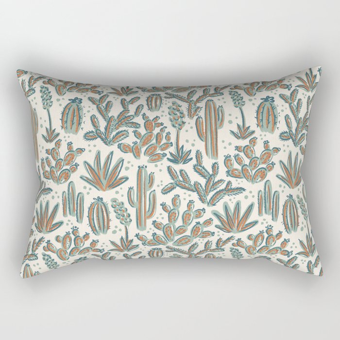 Cactus Desert - sage and copper Rectangular Pillow Gallery Image 2