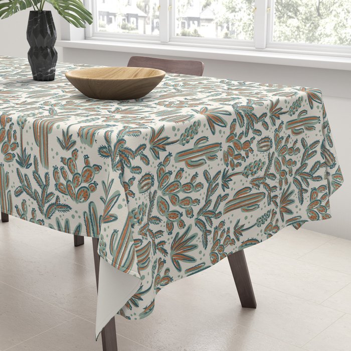 Cactus Desert - sage and copper Tablecloth Gallery Image 3
