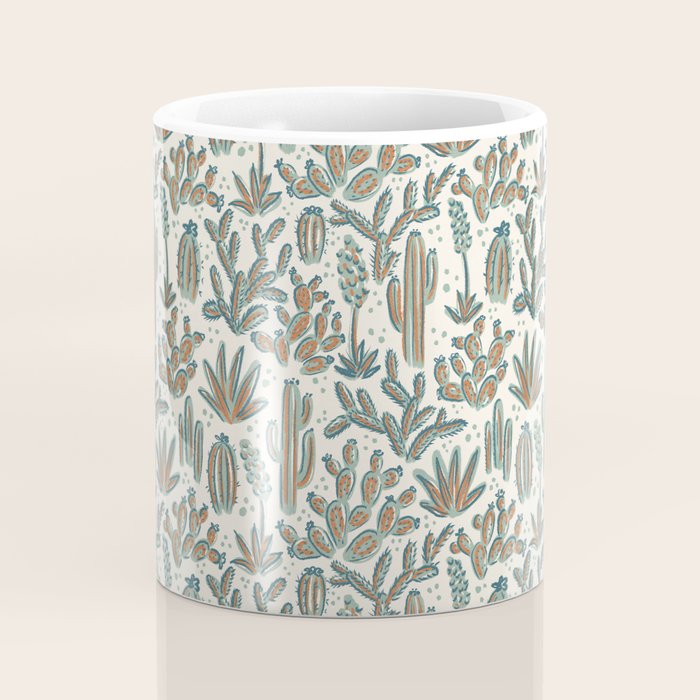 Cactus Desert - sage and copper Coffee Mug Gallery Image 4