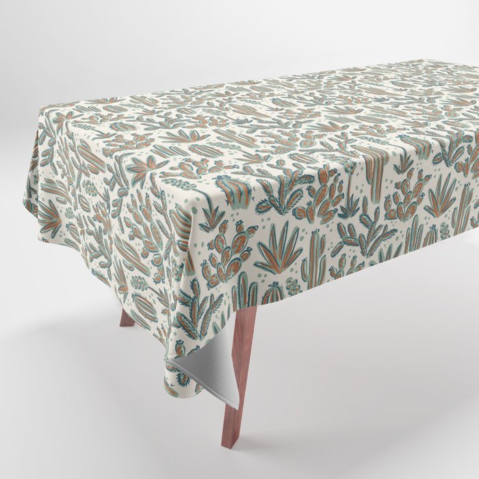 Cactus Desert - sage and copper Tablecloth Gallery Image 1