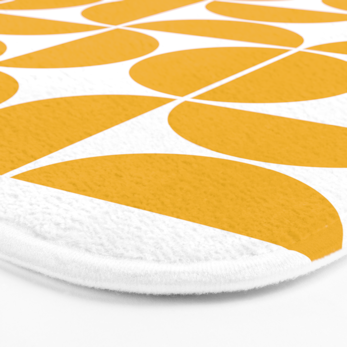 Mid Century Modern Geometric 04 Yellow Bath Mat Gallery Image 3