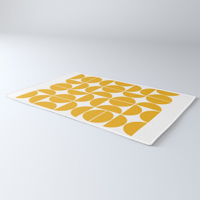 Mid Century Modern Geometric 04 Yellow Rug Gallery Image 3
