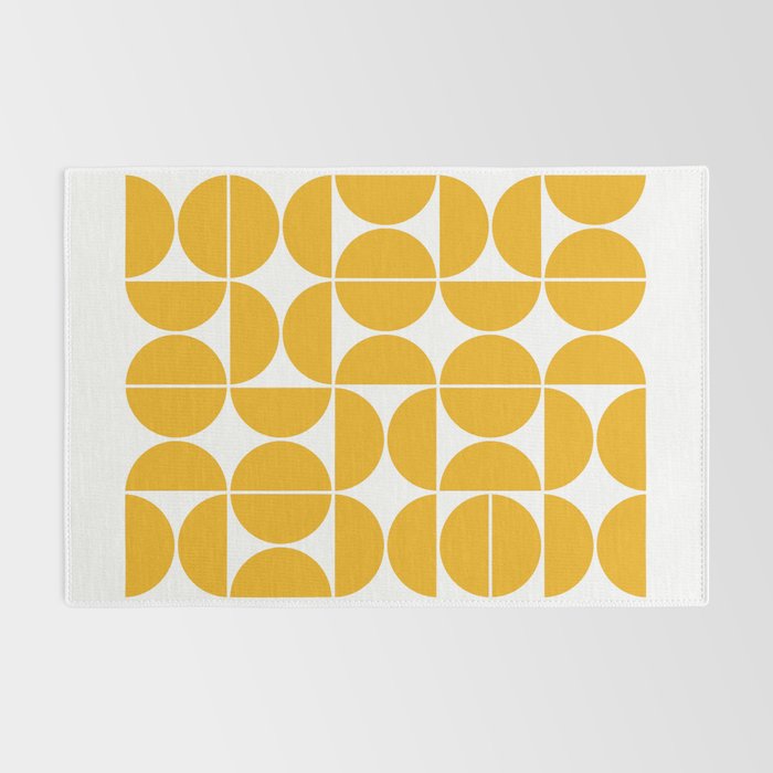 Mid Century Modern Geometric 04 Yellow Rug Gallery Image 2