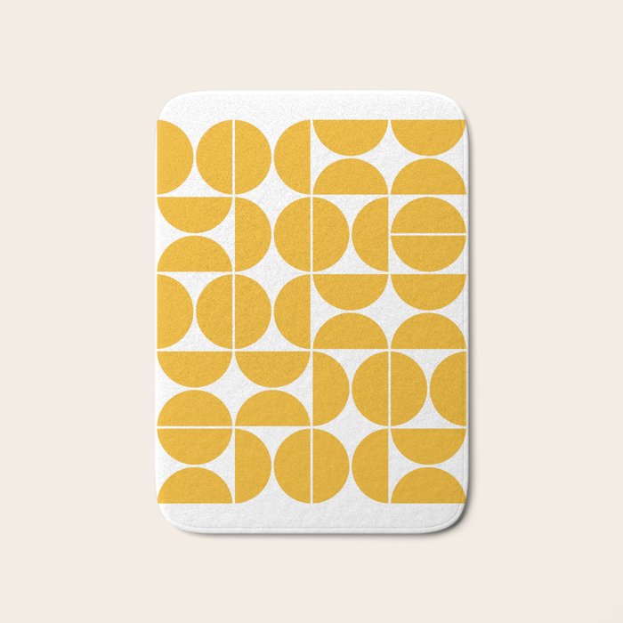 Mid Century Modern Geometric 04 Yellow Bath Mat Gallery Image 1