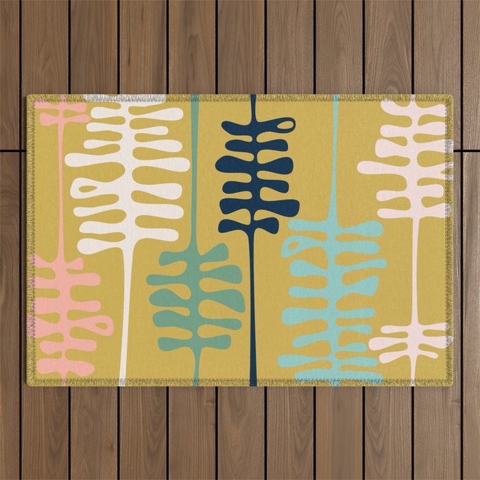 Abstract jungle - mustard Outdoor Rug Gallery Image 1