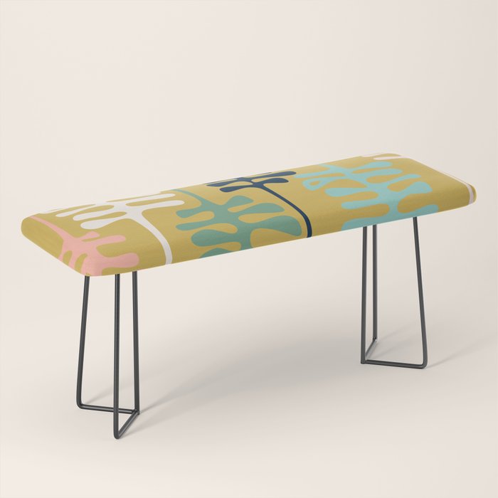 Abstract jungle - mustard Bench Gallery Image 1