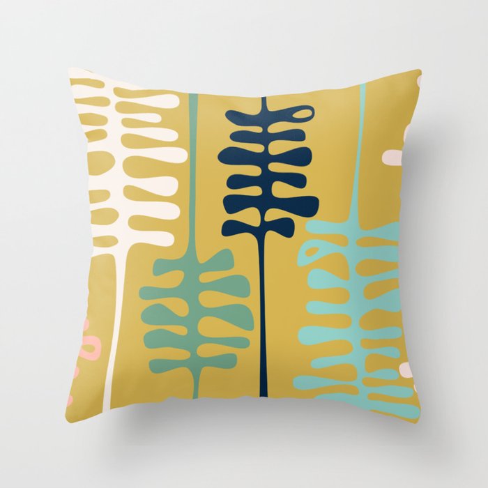 Abstract jungle - mustard Throw Pillow Gallery Image 6