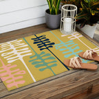 Abstract jungle - mustard Outdoor Rug Gallery Image 2