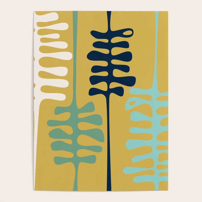 Abstract jungle - mustard Poster Gallery Image 1