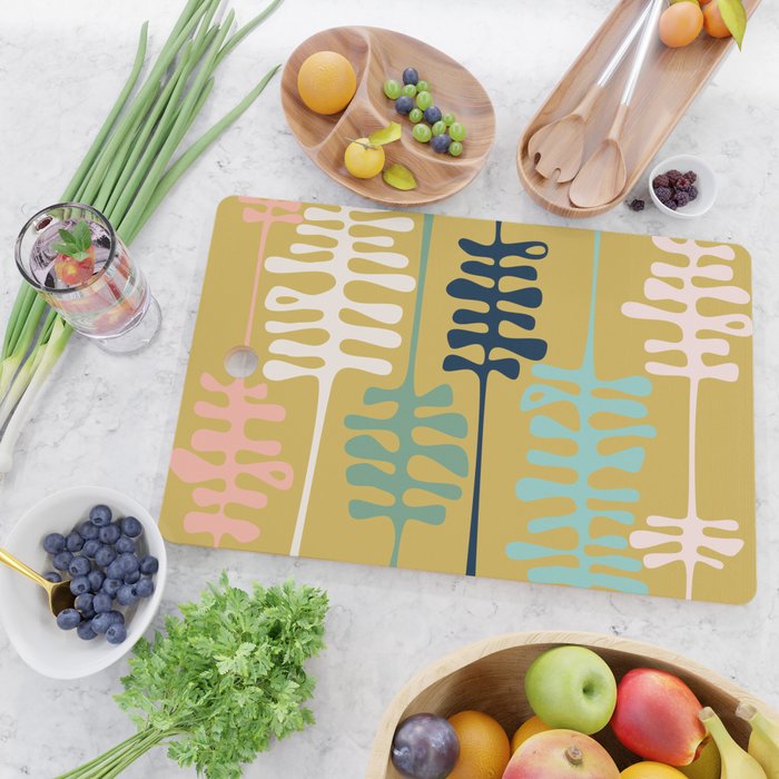 Abstract jungle - mustard Cutting Board Gallery Image 2
