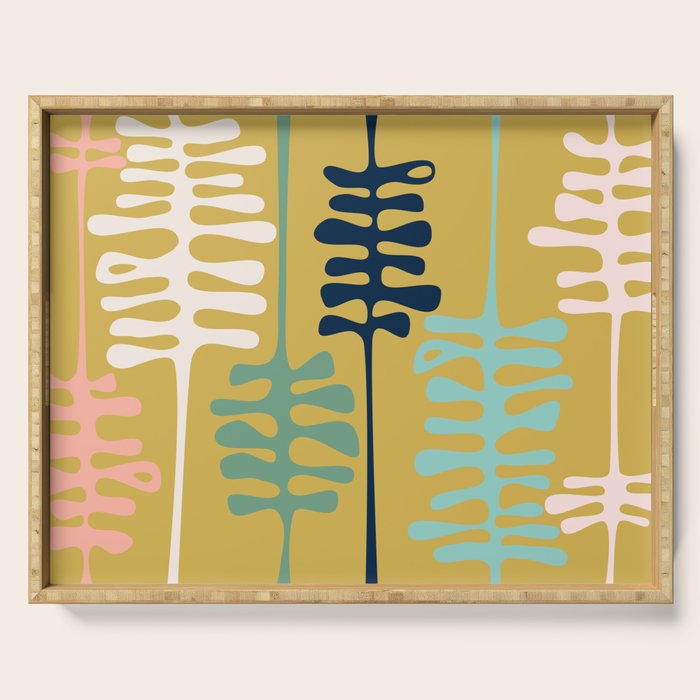 Abstract jungle - mustard Serving Tray Gallery Image 1