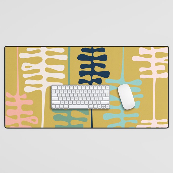 Abstract jungle - mustard Desk Mat Gallery Image 1