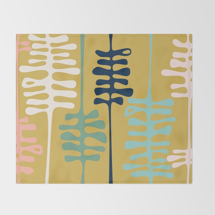 Abstract jungle - mustard Throw Blanket Gallery Image 2