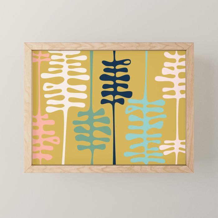 Abstract jungle - mustard Mini Art Print Gallery Image 1