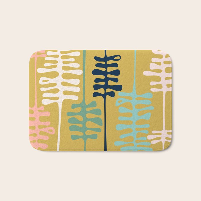 Abstract jungle - mustard Bath Mat Gallery Image 1