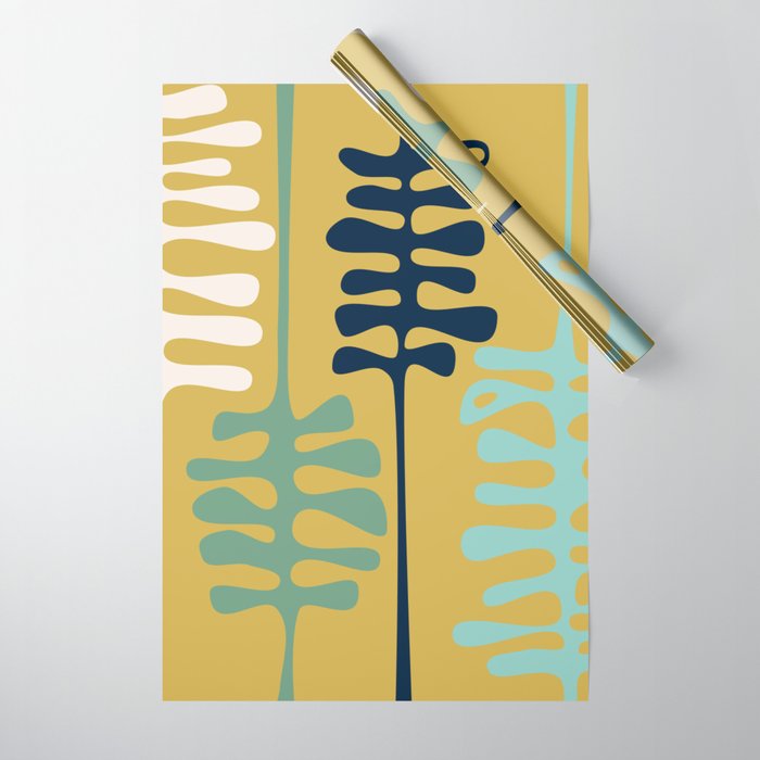 Abstract jungle - mustard Wrapping Paper Gallery Image 1