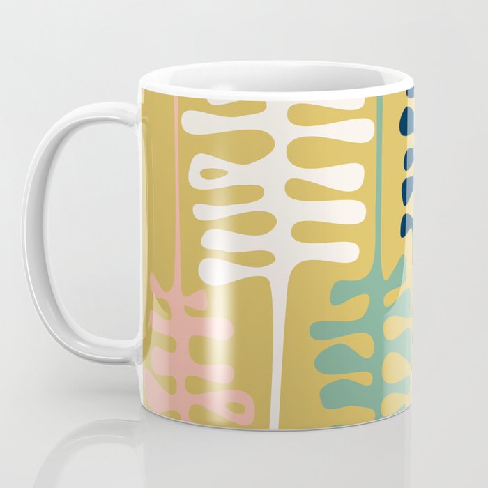 Abstract jungle - mustard Coffee Mug Gallery Image 3