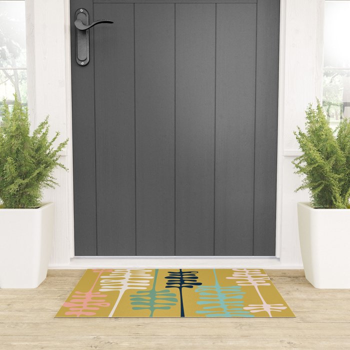 Abstract jungle - mustard Welcome Mat Gallery Image 3