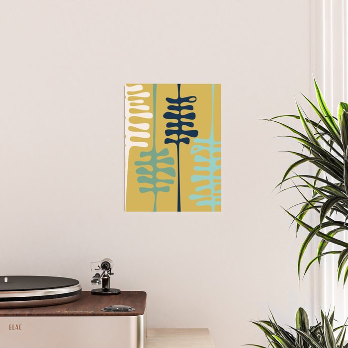 Abstract jungle - mustard Poster Gallery Image 2