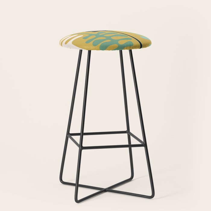 Abstract jungle - mustard Stool Gallery Image 1