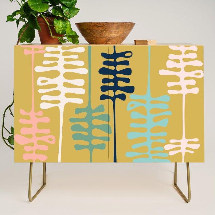 Abstract jungle - mustard Credenza Gallery Image 1