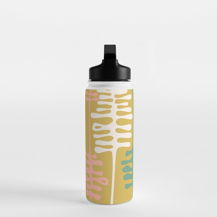 Abstract jungle - mustard Water Bottle Gallery Image 3