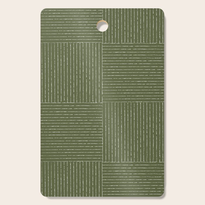 Lines III (Moss Green) Cutting Board Gallery Image 1