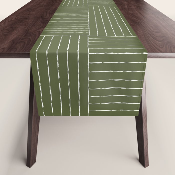 Lines III (Moss Green) Table Runner Gallery Image 1