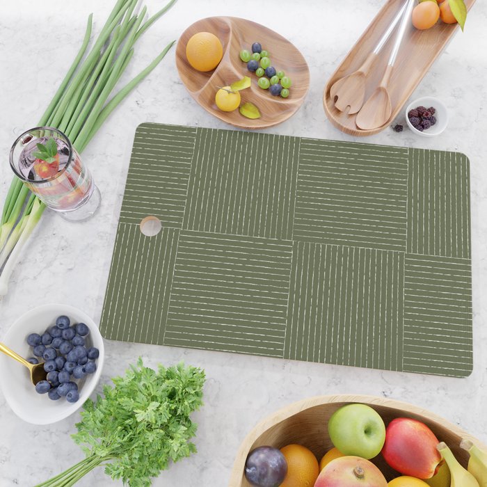 Lines III (Moss Green) Cutting Board Gallery Image 2