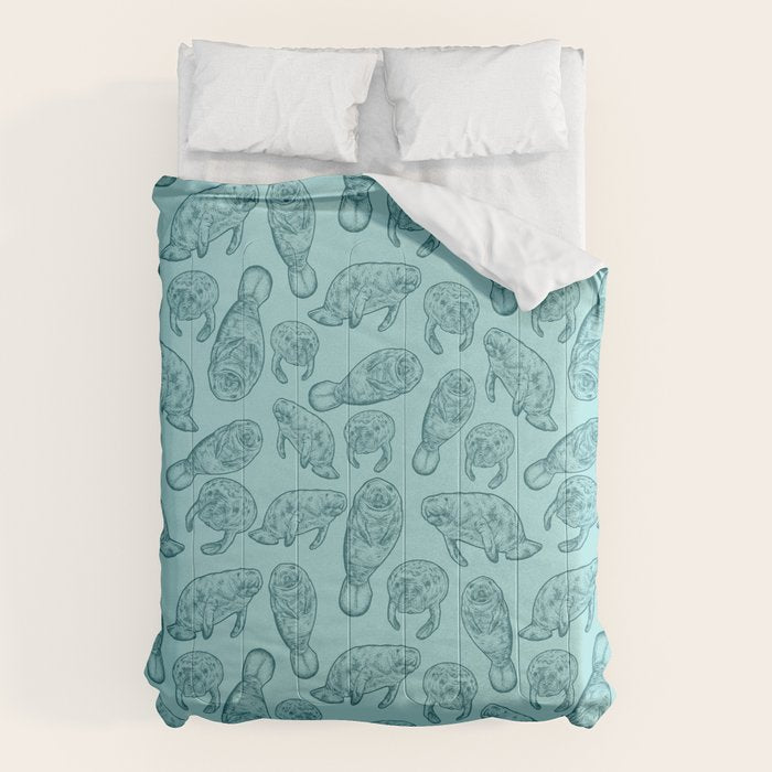 Manatees - Teal Comforter Gallery Image 6