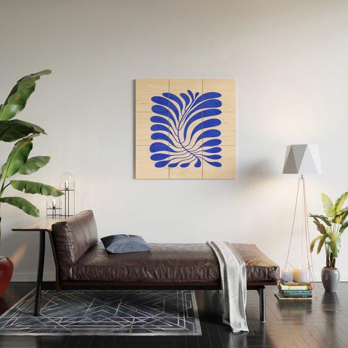 Electrik Blue Ferns: Matisse Edition Wood Wall Art Gallery Image 2