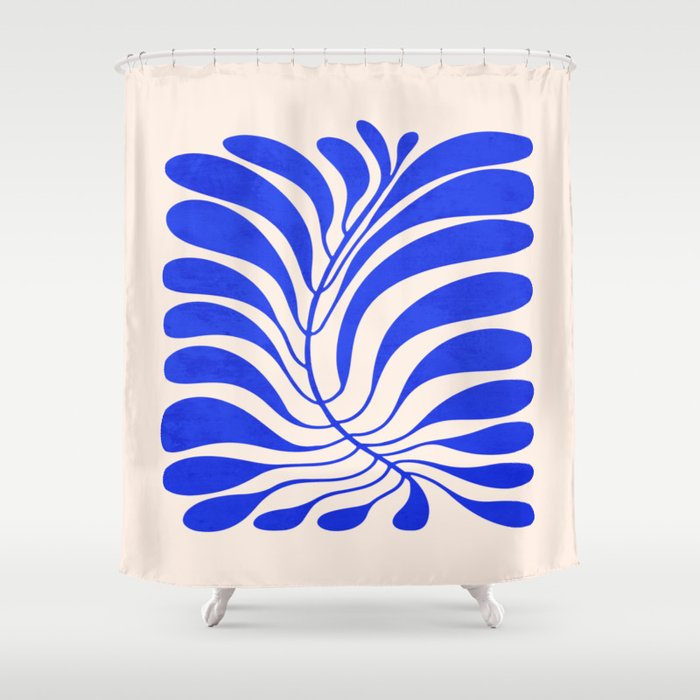 Electrik Blue Ferns: Matisse Edition Shower Curtain Gallery Image 1