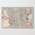 Vintage Map of Indianapolis Indiana (1884) Cutting Board Gallery Image 1