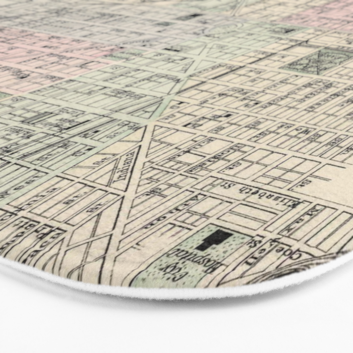 Vintage Map of Indianapolis Indiana (1884) Bath Mat Gallery Image 3