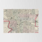 Vintage Map of Indianapolis Indiana (1884) Rug Gallery Image 2