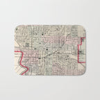 Vintage Map of Indianapolis Indiana (1884) Bath Mat Gallery Image 1