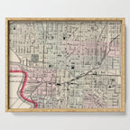 Vintage Map of Indianapolis Indiana (1884) Serving Tray Gallery Image 1