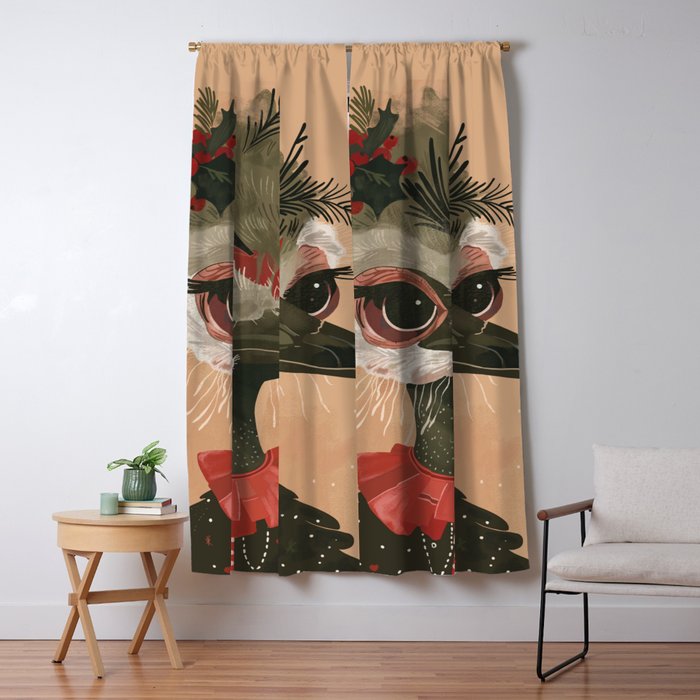 Festive Ostrich Window Curtain Gallery Image 1