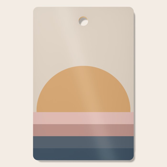 Minimal Retro Sunset - Earthy Neutral Cutting Board Gallery Image 1