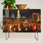 Summer Waterfire at Waterplace Park - Providence, Rhode Island Credenza Gallery Image 1