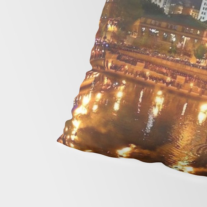 Summer Waterfire at Waterplace Park - Providence, Rhode Island Pillow Sham Gallery Image 4
