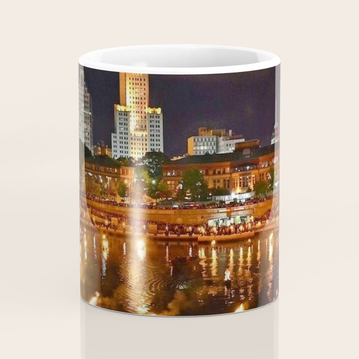 Summer Waterfire at Waterplace Park - Providence, Rhode Island Coffee Mug Gallery Image 4