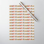 Gingerbread men and women on a gray background with stars. Gingerbread surfer. Gingerbread hula girl. Fun Christmas print. Wrapping Paper Gallery Image 1