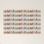 Gingerbread men and women on a gray background with stars. Gingerbread surfer. Gingerbread hula girl. Fun Christmas print. Welcome Mat Gallery Image 1