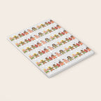 Gingerbread men and women on a gray background with stars. Gingerbread surfer. Gingerbread hula girl. Fun Christmas print. Notebook Gallery Image 3