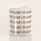 Gingerbread men and women on a gray background with stars. Gingerbread surfer. Gingerbread hula girl. Fun Christmas print. Coffee Mug Gallery Image 4