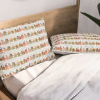 Gingerbread men and women on a gray background with stars. Gingerbread surfer. Gingerbread hula girl. Fun Christmas print. Pillow Sham Gallery Image 2