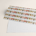 Gingerbread men and women on a gray background with stars. Gingerbread surfer. Gingerbread hula girl. Fun Christmas print. Wrapping Paper Gallery Image 2